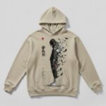 Beige Anime Dissolving Character Hoodie