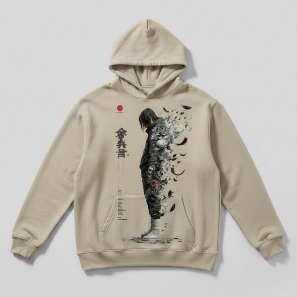 Beige Anime Dissolving Character Hoodie